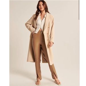 Abercrombie & Fitch Vegan Leather Split-Hem Pants